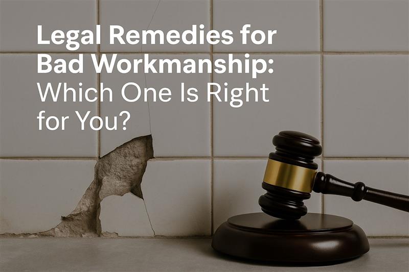Legal Remedies for Bad Workmanship: Which One Is Right for You?